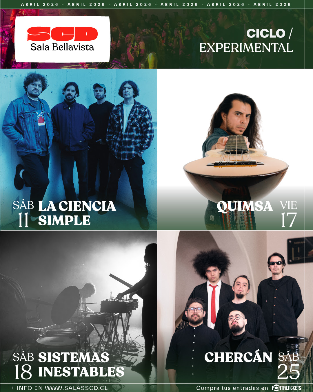 Ciclo experimental se toma la Sala SCD Bellavista